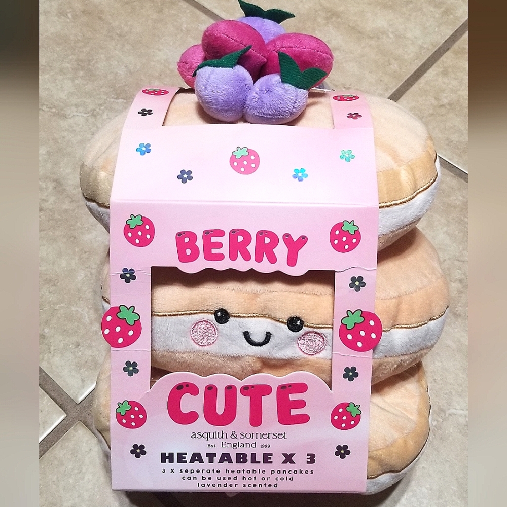 Asquith & Somerset Berry Cute Stack Of Pancakes Heatable Plush